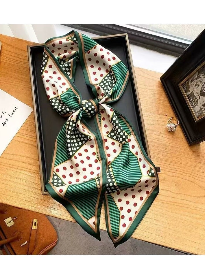 أولودينيز  وشاح حريري صغير للنساء – إكسسوار طويل نحيف بطبعات أنيقة - Image 2